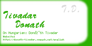 tivadar donath business card